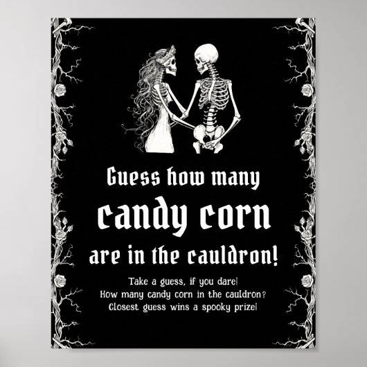 Gothic Halloween Raad Hoeveel Candy Corn Game Poster (Voorkant)
