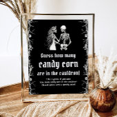 Gothic Halloween Raad Hoeveel Candy Corn Game Poster