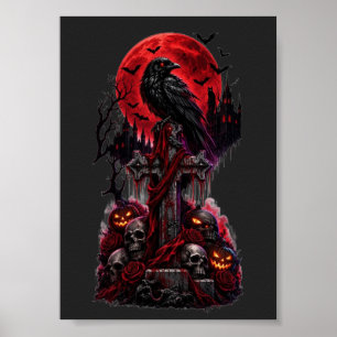 Gothic Halloween Raaf Geheime Begraafplaats Pompoe Poster