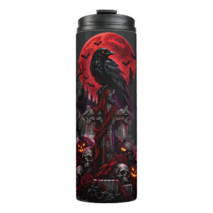 Gothic Halloween Raaf Geheime Begraafplaats Pompoe Thermosbeker