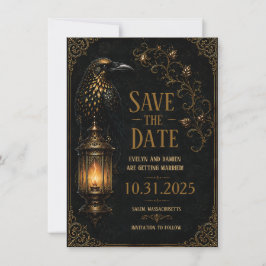 Gothic Halloween Raaf Save the Date Notitiekaartje