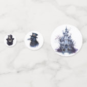 Gothic Halloween Raaf Spinne Schedel Confetti (Achterkanten)