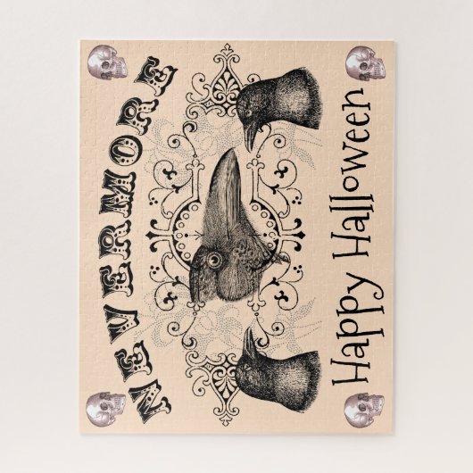 Gothic Halloween Ravens Skulls Never More Legpuzzel (Verticaal)
