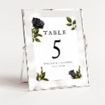 Gothic Halloween Roos Wedding Kaart<br><div class="desc">Gotisch en elegant trouwlijstnummer met illustratie van zwarte rozen op een witte achtergrond. Ideaal voor een halloween bruiloft.</div>