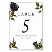 Gothic Halloween Roos Wedding Kaart (Achterkant)