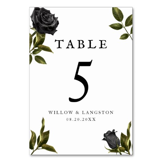 Gothic Halloween Roos Wedding Kaart (Voorkant)