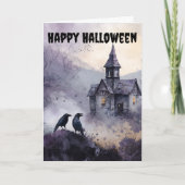 Gothic Halloween Scene Feestdagen Kaart (Voorkant)