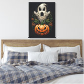 Gothic Halloween Schedel Pompoen Canvas Afdruk (Insitu (Slaapkamer))