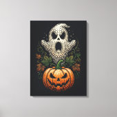 Gothic Halloween Schedel Pompoen Canvas Afdruk (Voorkant)