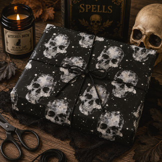 Gothic Halloween Schedels Macaber Griezelen Cadeaupapier