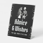 Gothic Halloween Skelet Advies en Wensen Bord   Reclamebord Met Voetstuk (Voorkant)