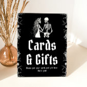 Gothic Halloween Skelet Kaarten en Cadeaus Bord Reclamebord Met Voetstuk
