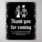 Gothic Halloween Skeleton Bedankt voor je komst Poster (Voorkant)