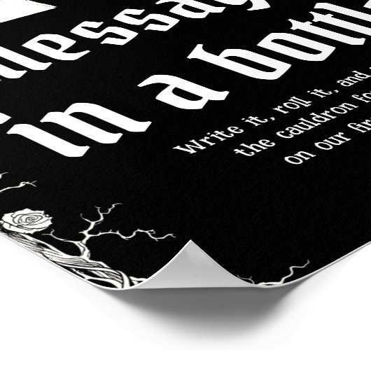 Gothic Halloween Skeleton Bericht in een fles Spel Poster (Hoek)