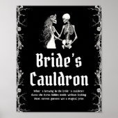 Gothic Halloween Skeleton Bride's Cauldron Sign Poster (Voorkant)