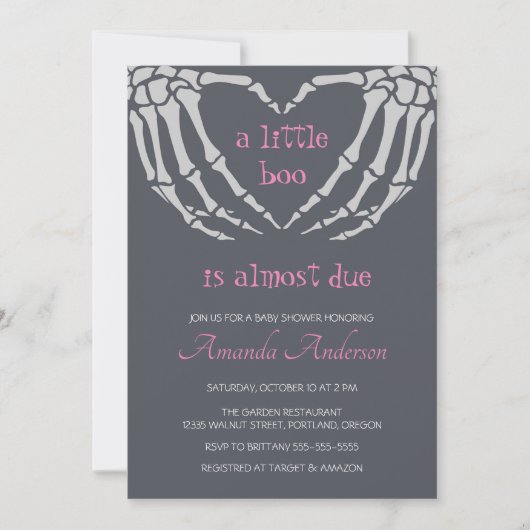 Gothic Halloween Skeleton Hands Girl Baby shower Kaart (Voorkant)