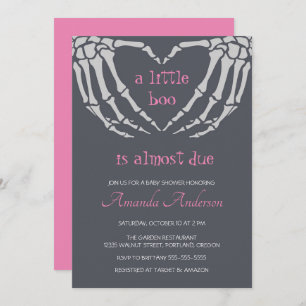 Gothic Halloween Skeleton Hands Girl Baby shower Kaart