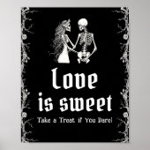 Gothic Halloween Skeleton Love is een mooi teken Poster (Voorkant)