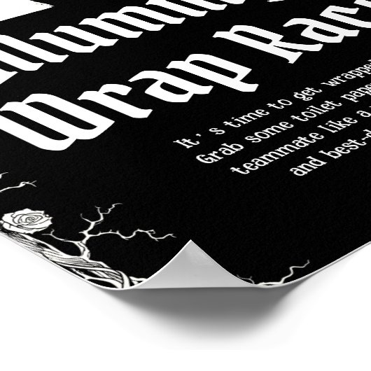 Gothic Halloween Skeleton Mummy Wrap Race Sign Poster (Hoek)