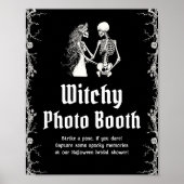 Gothic Halloween Skeleton Witchy Photo Booth Sign Poster (Voorkant)