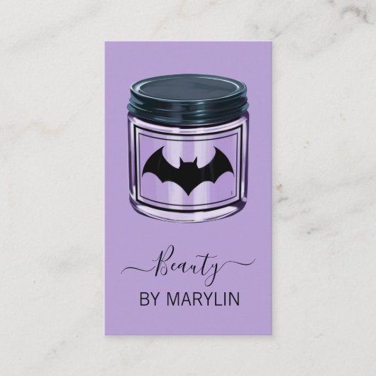 Gothic Halloween Skincare QR-code scanbaar Visitekaartje (Voorkant)