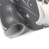 Gothic Halloween  Skull Ghost Floral Cadeaupapier (Rol Hoek)