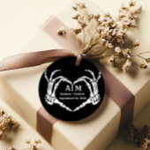 Gothic Halloween Skull Hand Heart Black Wedding Bedankjes Labels