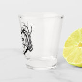 Gothic Halloween Skull Hand Heart Black Wedding Shot Glas (Rechts)