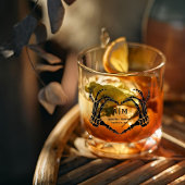 Gothic Halloween Skull Hand Heart Black Wedding Whisky Glas