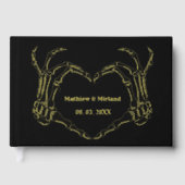 Gothic Halloween Skull Heart Wedding Date Gastenboek (Voorkant)
