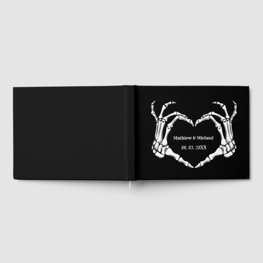 Gothic Halloween Skull Heart Wedding Date Gastenboek (Volledig)