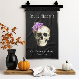 Gothic Halloween Skull Paarse Rozen Gepersonalisee Theedoek