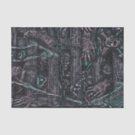 Gothic Halloween Skulls Dark Green Body Parts Tissuepapier