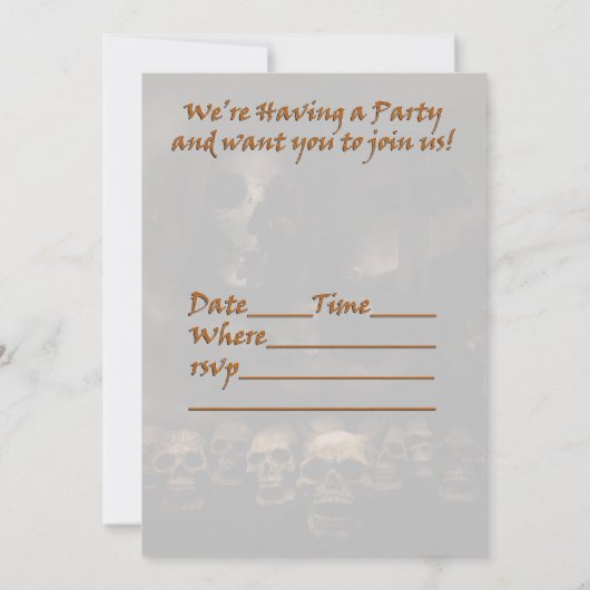 Gothic Halloween Skulls op begraafplaats Kaart (Achterkant)