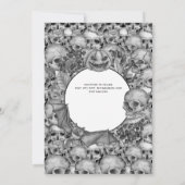 Gothic Halloween Skulls Party nodigt Black White u Kaart (Achterkant)