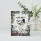 Gothic Halloween Skulls Party nodigt Waterverf uit (Staand voorkant)