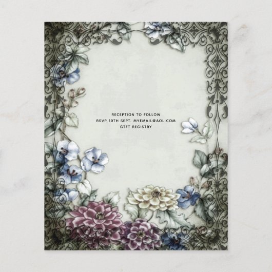 Gothic Halloween Skulls Party nodigt Waterverf uit (Achterkant)