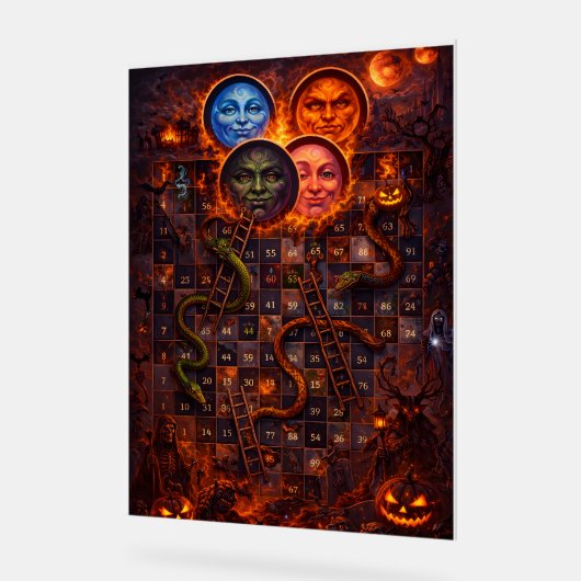 Gothic Halloween snakes and ladders mystical wall Acryl Bord (Hoek)