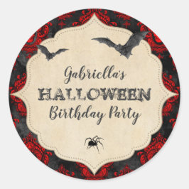  Gothic Halloween Spider Birthday Ronde Sticker