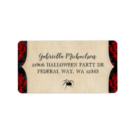  Gothic Halloween Spider Return-adres Etiket