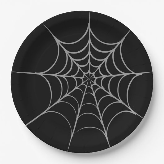 Gothic Halloween Spider Web Paper Borden Papieren Bordje (Voorkant)