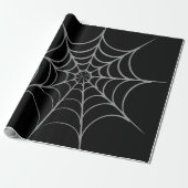 Gothic Halloween Spider Web Wrapping Paper Cadeaupapier (Uitgerold)