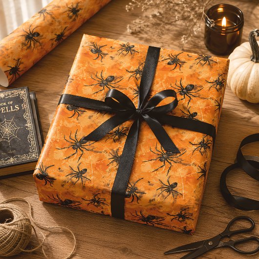 Gothic Halloween Spinnen Griezelig Eng Cadeaupapier