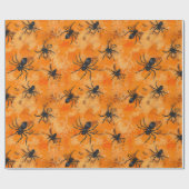 Gothic Halloween Spinnen Griezelig Eng Cadeaupapier (Vlak)