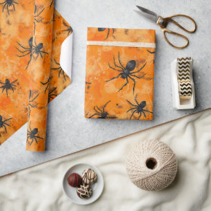 Gothic Halloween Spinnen Spooky Seizoen Cadeaupapier