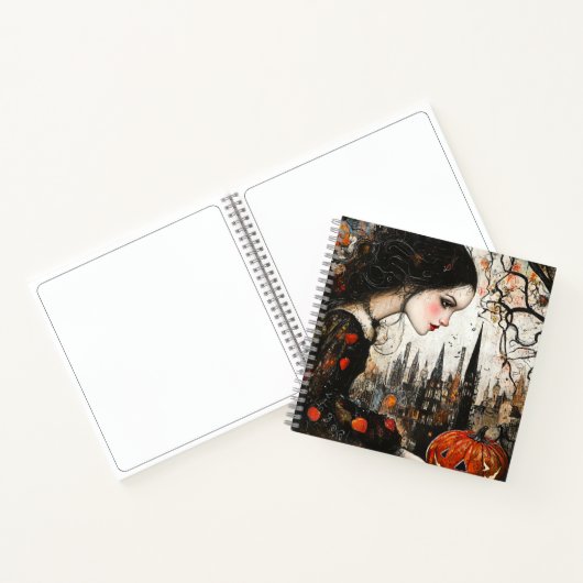 Gothic Halloween Spiral Notitieboek (Binnen)