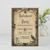  Gothic Halloween Spooky Custom Invitation Kaart (Staand voorkant)