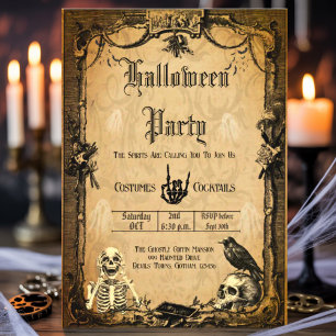  Gothic Halloween Spooky Custom Invitation Kaart