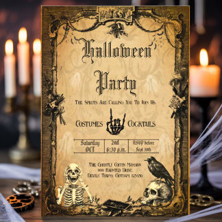 Gothic Halloween Spooky Custom Invitation Kaart