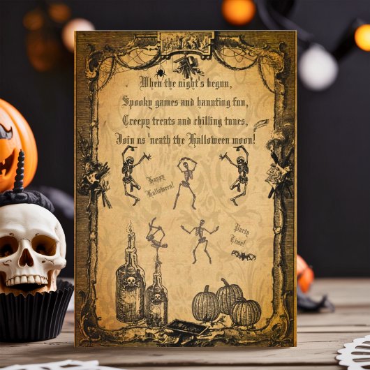 Gothic Halloween Spooky Custom Invitation Kaart